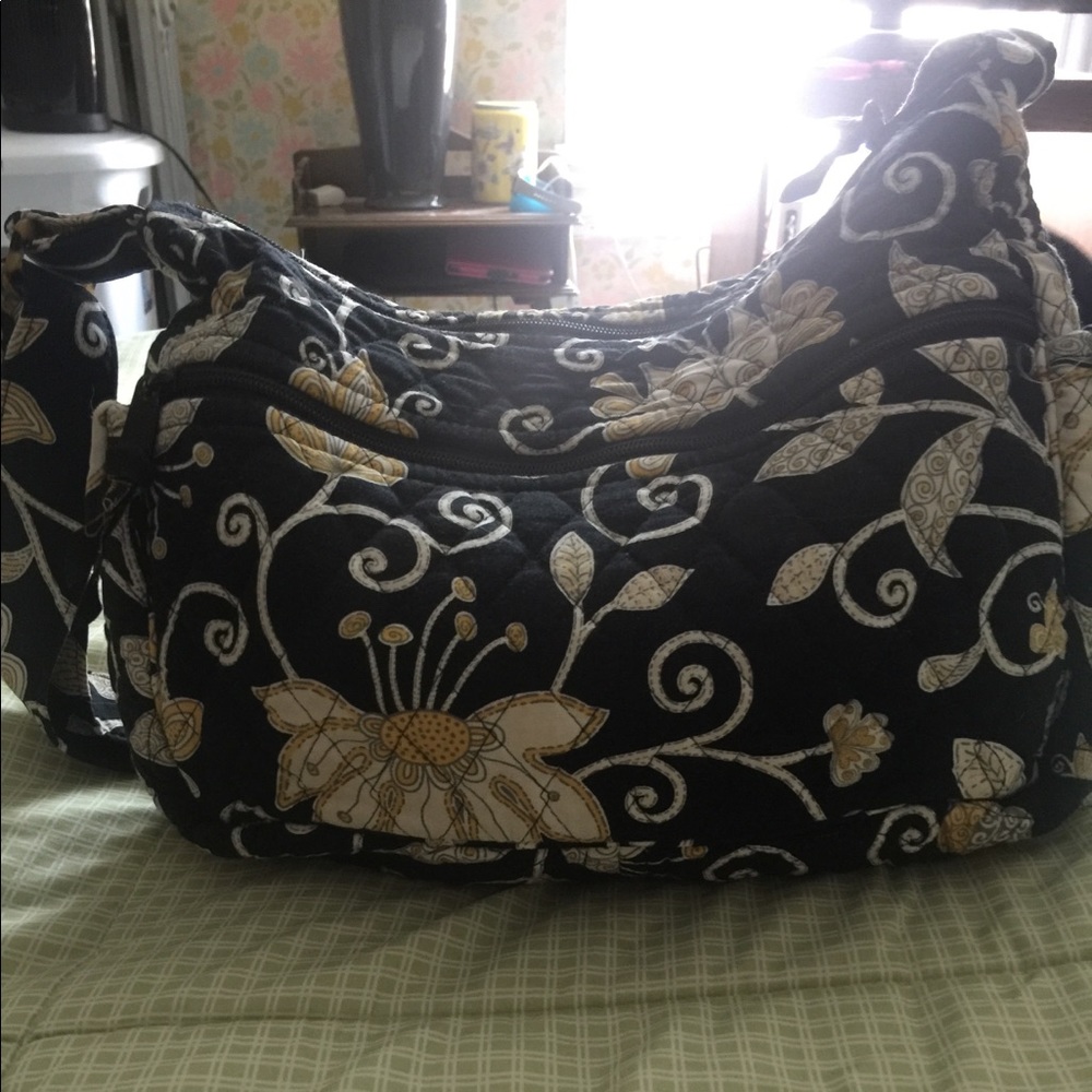 Small Vera Bradley purse. Black white and yellow.